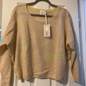 Brodie Cashmere Sweater - Embroidered Neon lightening bolts